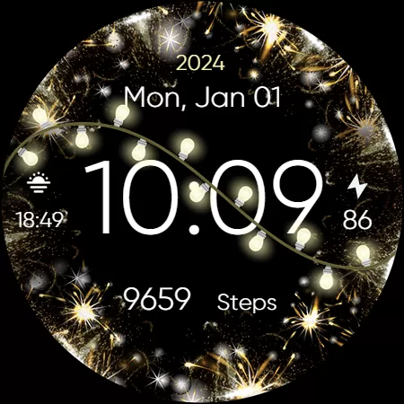 New Year watch face