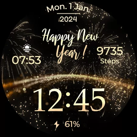 New Year watch face
